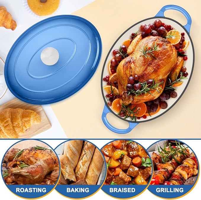 E-far 7QT Oval Dutch Oven Pot - Image 5