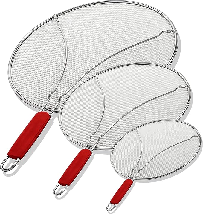 Alpha Living 60134ST Set of 3 Splatter Screens – 13", and 9.5" Stainless Steel by AlphaLiving
