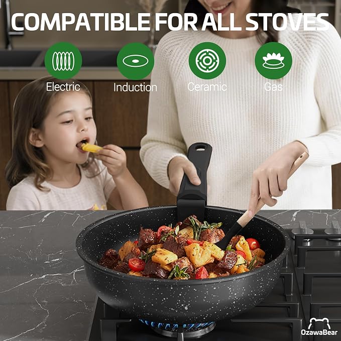 26 Pcs Pots and Pans Set Non Stick, Ceramic Cookware Set Non Toxic - Image 5