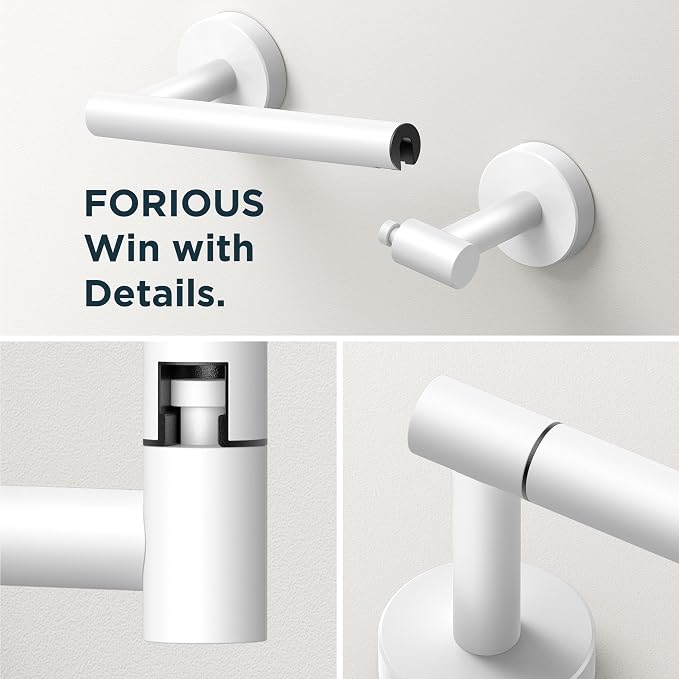 FORIOUS Toilet Paper Holder Wall Mount, SUS304 Stainless Steel Double Post - Image 3