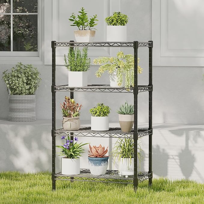 DUMOS 4-Tier Metal Wire Storage Shelves, Adjustable Standing Storage Rack Shelf - Image 2