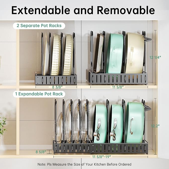ORDORA Pots and Pans Organizer under Cabinet, 8 Tier Pot Organizers Rack - Image 4