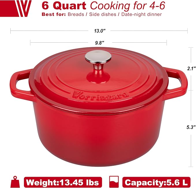 VORRINGARD Enameled Cast Iron Dutch Oven Pot - Image 2