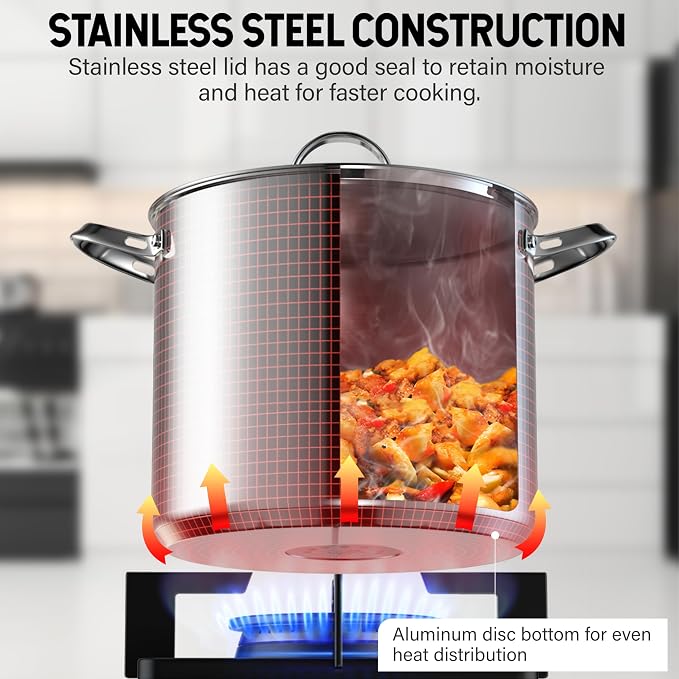 Cooks Standard 18/10 Stainless Steel Stockpot 12-Quart, Classic Deep Cooking - Image 4