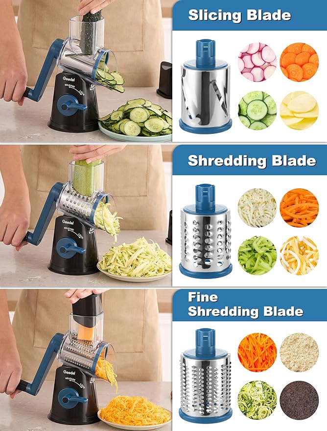 Geedel Rotary Cheese Grater Cheese Shredder - Image 4