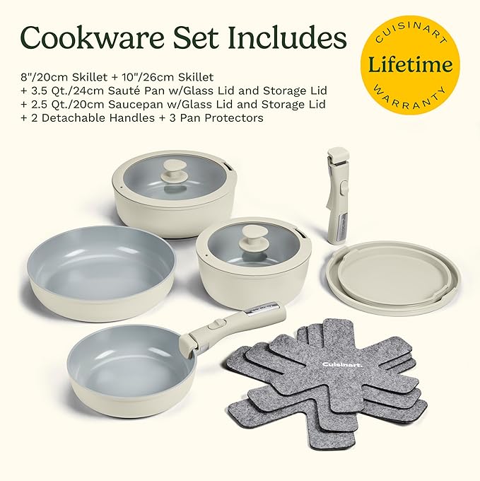 Cuisinart 13-Pc ClickSmart Nonstick Detachable Handle Ceramic Cookware - Image 10