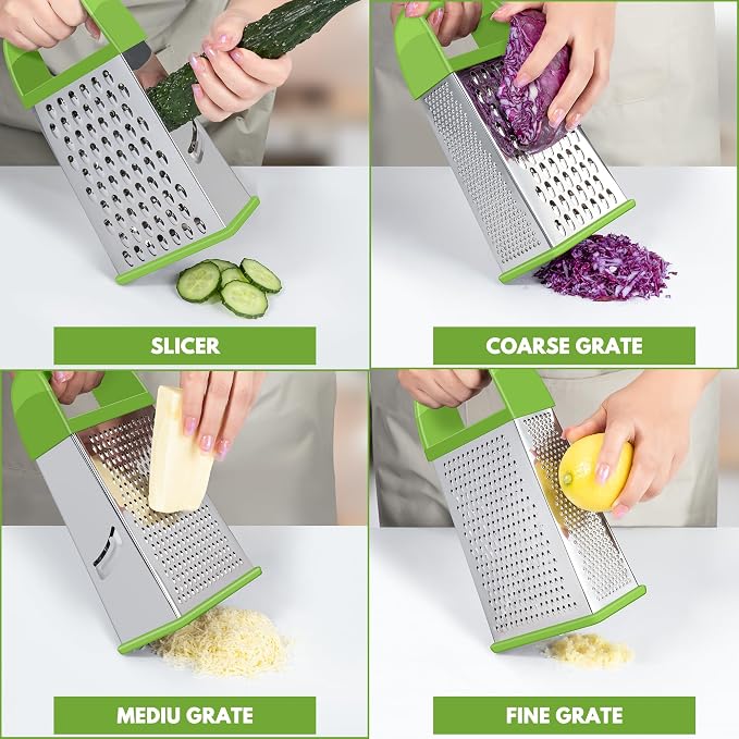 Urbanstrive Cheese Grater With Container, Professional Cheese Grater with Handle - Image 3