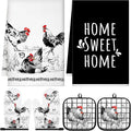 Leinuosen 6 Ink Rooster Farmhouse Kitchen Decor Dish Towels Oven Mitts and Pot by Leinuosen
