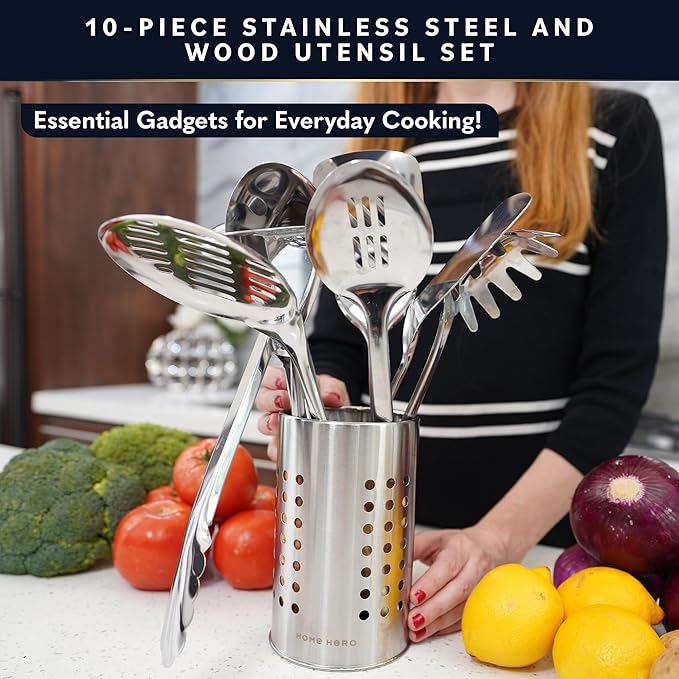 Home Hero Stainless Steel Kitchen Utensils Set - Image 2
