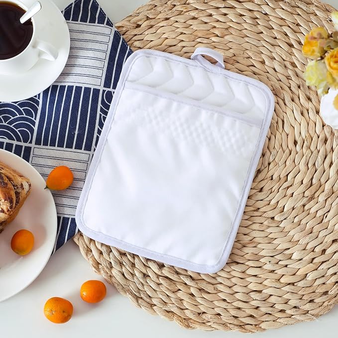 Anyi Pot Holders and Oven Mitts 7" X 9" Heat Resistant Pocket Pot Holder Set - Image 2