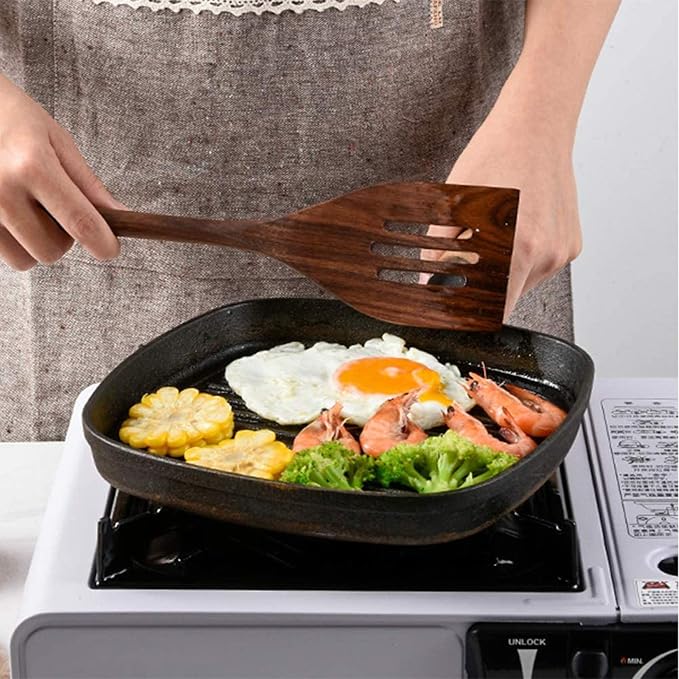 6 PCS Wooden Kitchen Utensils Set, Heat Resistant Non-Stick Cookware - Image 4