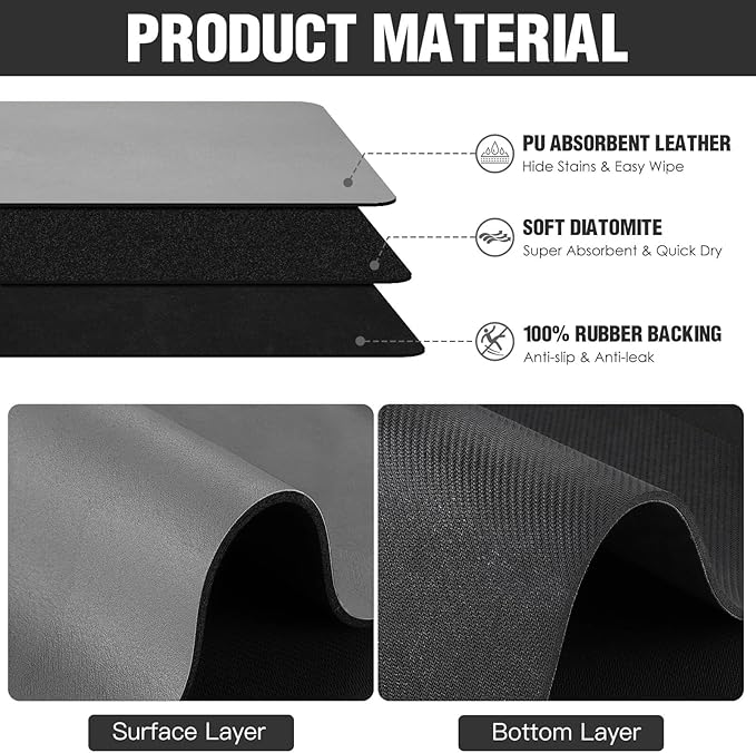 Dish Drying Mat for Kitchen Counter Super Absorbent Drainer Mats - Image 5
