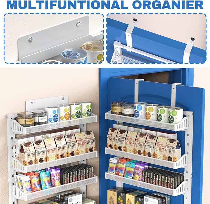 coobest 8-Tier Over the door Spice Rack Organizer, Large Heavy Duty Metal Wall - Image 2