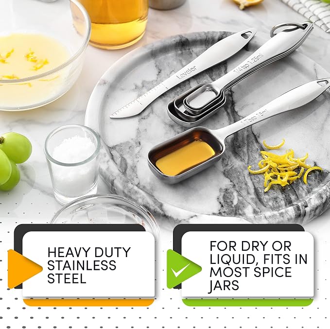 Spring Chef Stainless Steel Measuring Spoons Set of 6 - Image 3