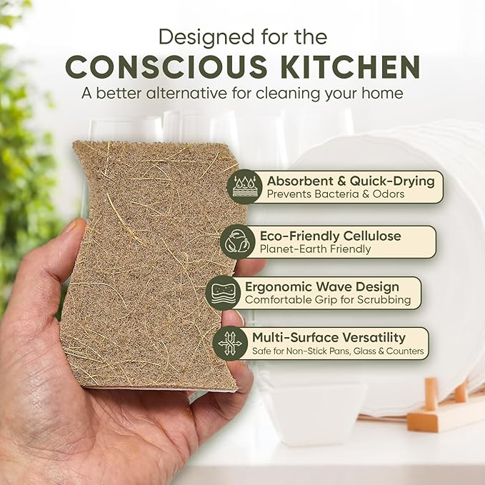 Plant-Based Kitchen Sponges | USDA Biobased Certified | FSC & PETA Approved | - Image 2