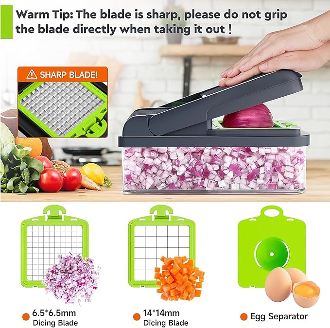 MealHelper 12-in-1 Vegetable Chopper, 7 Blade Veggie Chopper, Practical Food - Image 4