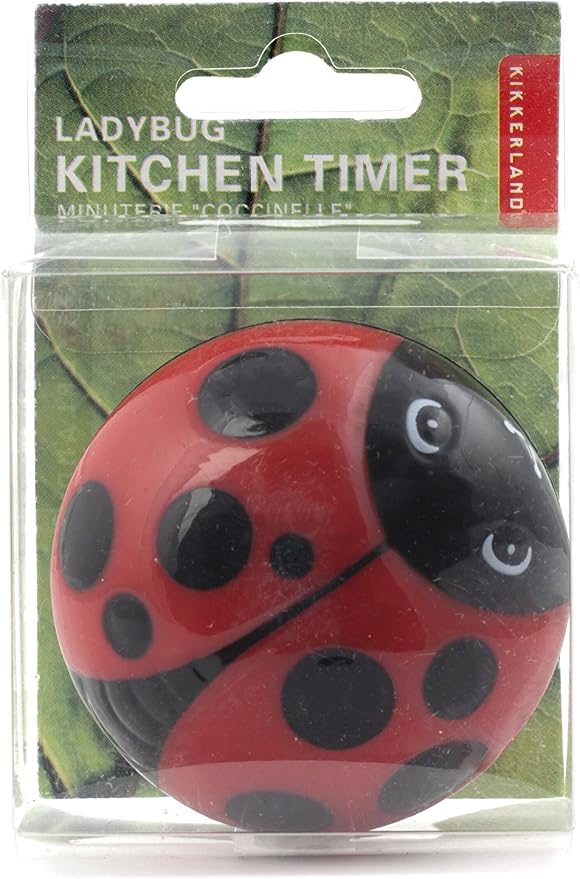 Kikkerland Ladybug Kitchen Timer, 5.7 x 5.7 x 4.4 cm - Image 2