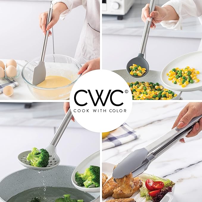 COOK WITH COLOR Silicone Cooking Utensils, Kitchen Utensil Set, Cooking Utensils - Image 8