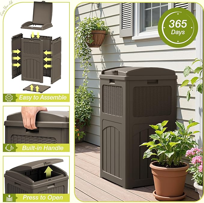Greesum 33 Gallon Outdoor Trash Can - Image 4