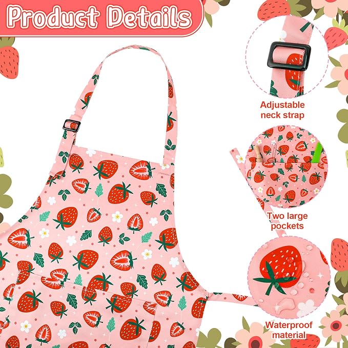 2 Pack Kids Apron, Cute Cooking Aprons, Waterproof Art Apron - Image 3
