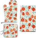3 Pcs Kitchen Stuff, Kitchen Oven Mitts and Pot Holders Sets by Qchengsan