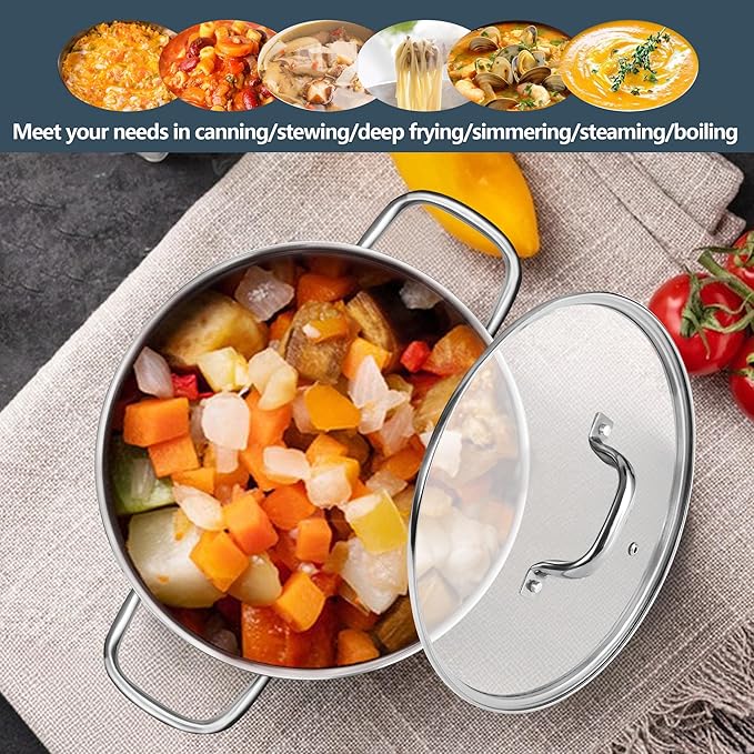 E-far 12 Quart Cooking Stock Pot, Large Stainless Steel Pot - Image 6