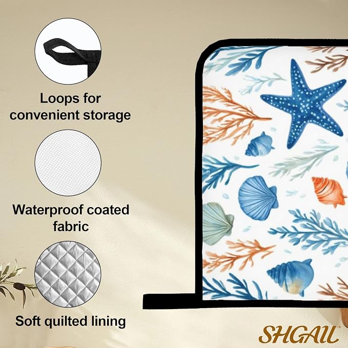 Starfish Shell Pattern Oven Gloves and Hot Pads Set - Image 4