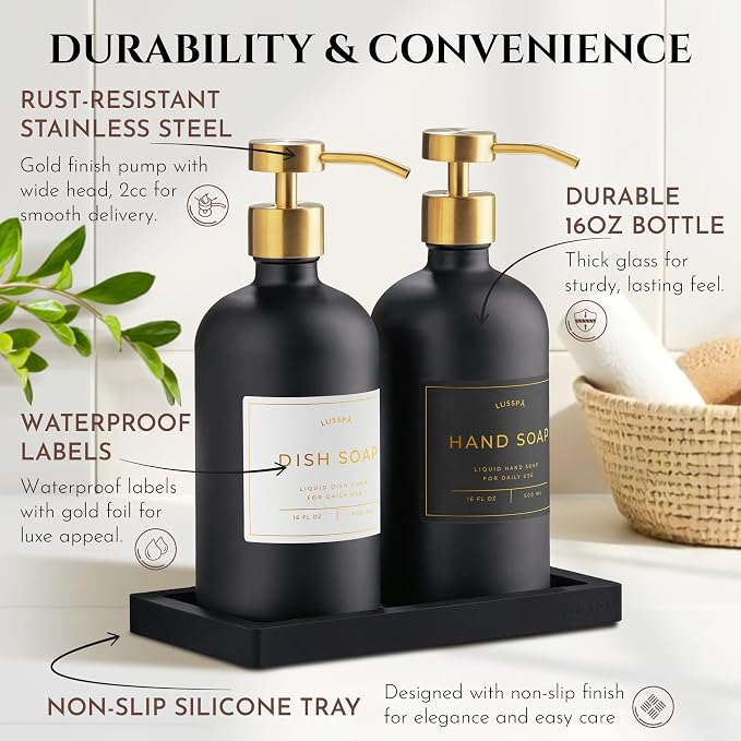 Glass Soap Dispenser Set of 2 - Image 6