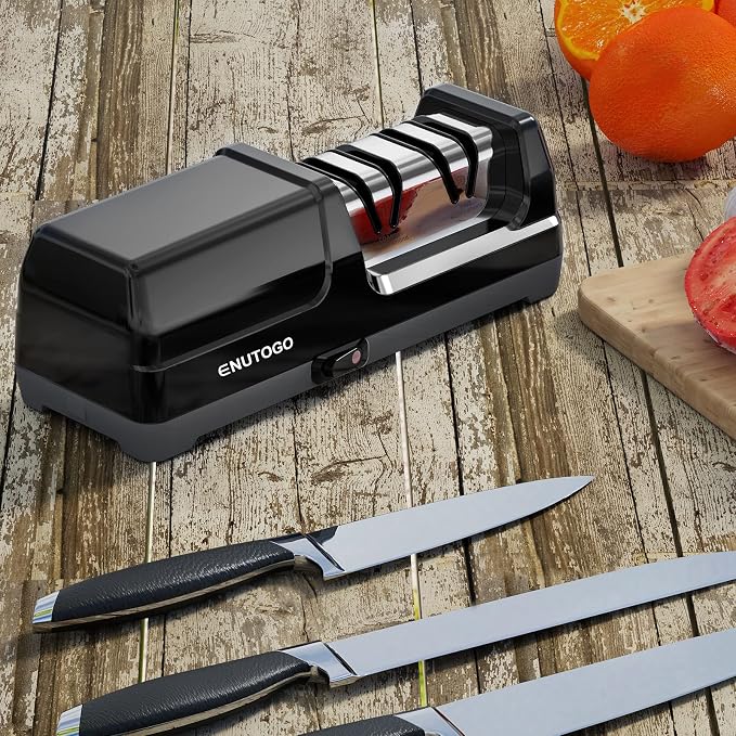 Enutogo Knife Sharpener, Professional 2-Stages Eleltric Knife Sharpeners - Image 7