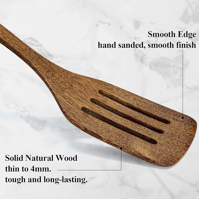 Wooden Spatula, Heat Resistant Cooking Wood Spatulas Spurtles - Image 3