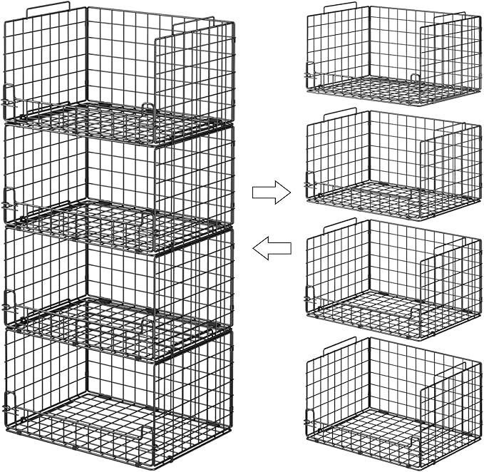 4-Tier Stackable Closet Organizers and Storage Basket by Unknown