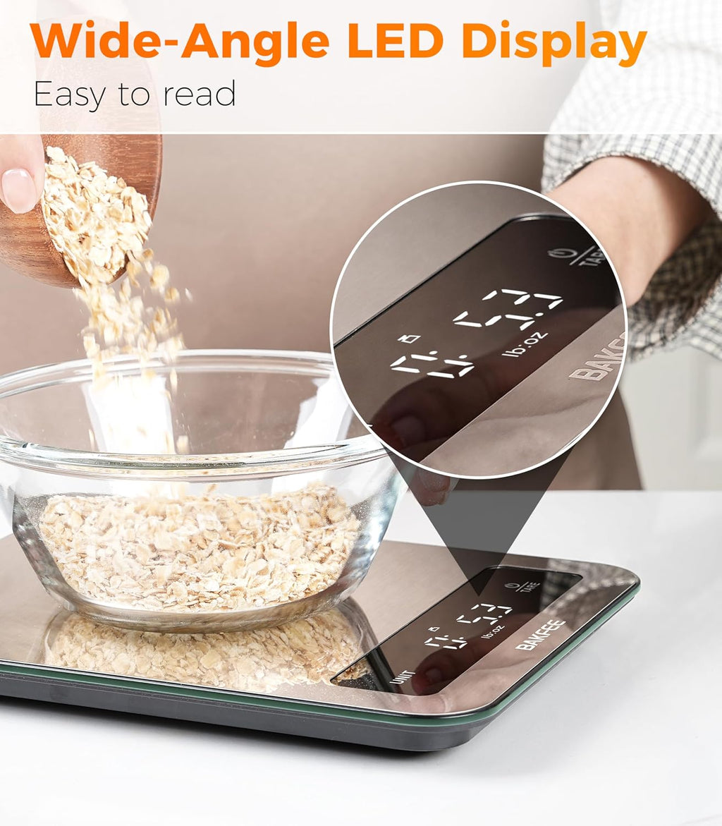 22lb Food Scale for Kitchen, IP67 Waterproof, USB-C Charging, Black