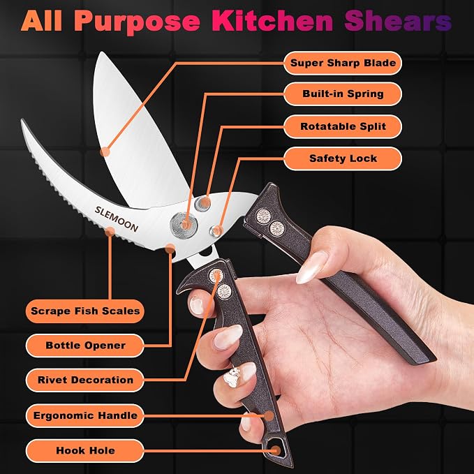 Heavy Duty Poultry Shears Meat Cutting Dishwasher Safe and Food Stainless - Image 3