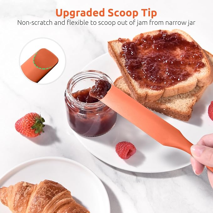 U-Taste Silicone Jar Spatula for Sourdough Starter: Long Skinny Food-Grade Jam - Image 4