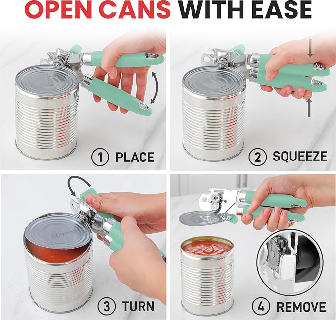 Zulay Kitchen Heavy Duty Stainless Steel Can Opener – Manual Can & Bottle Opener - Image 6