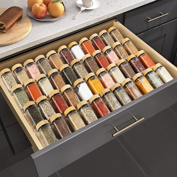 Suneerplay Spice Drawer Organizer 4 Tier, Acrylic Seasoning Organizer Rack - Image 5