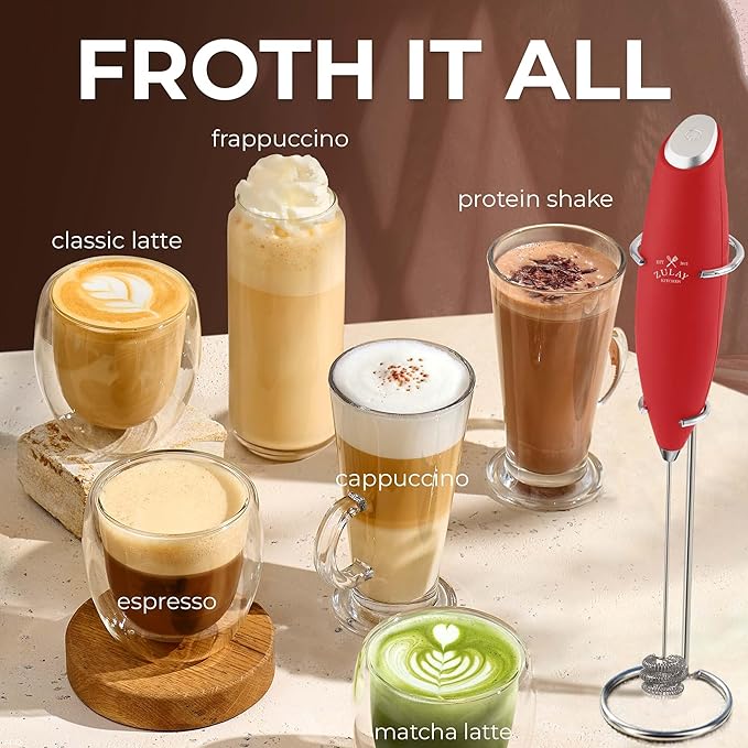 Zulay Kitchen Patented Tornado Triple Whisk Milk Frother - Image 5