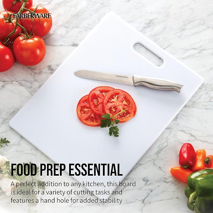 Farberware Large Cutting Board, Dishwasher- Safe Plastic Chopping Board - Image 2