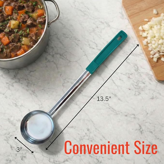 4 Ounce Solid Stainless Steel Portion Control Ladle Spoon - Image 6