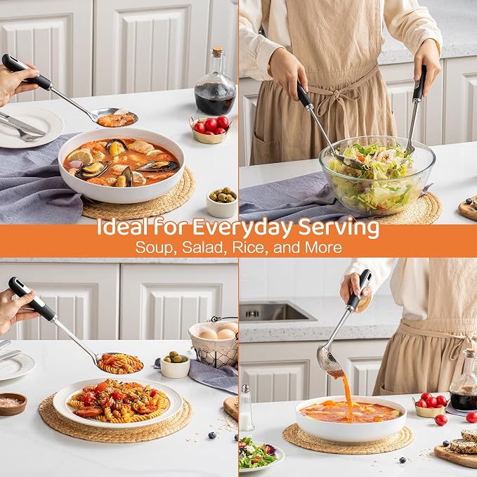 Stainless Steel Cooking Spoons Set, Large Serving Spoons Stainless Steel - Image 6