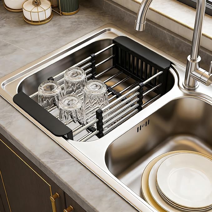 Stainless Steel Expandable Over Sink Dish Drying Rack | 11.4–18.5 inch - Image 8