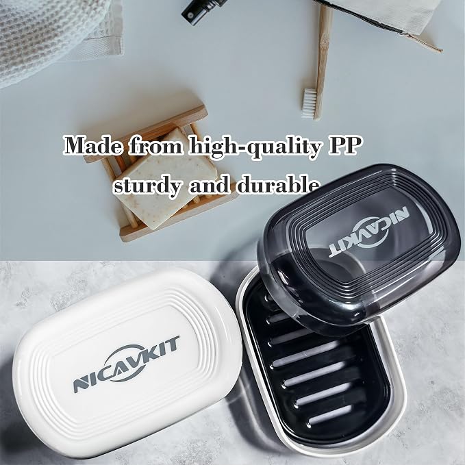 2Pack Travel Soap Container, Leakproof Travel Soap Box Bar Soap Dish Case - Image 6