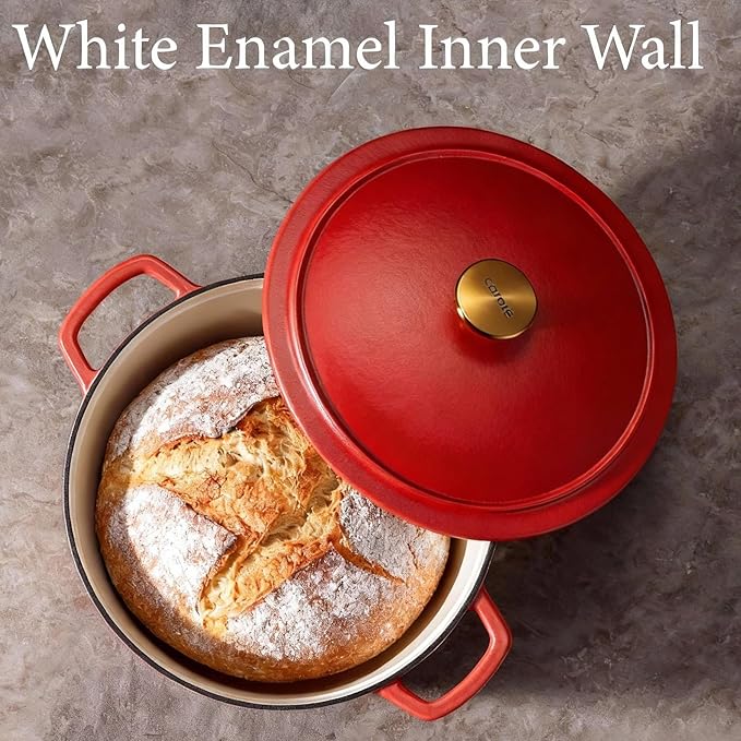 CAROTE 5QT Enameled Cast Iron Dutch Oven Pot - Image 3