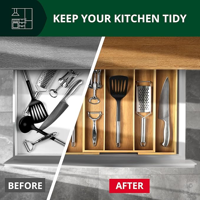 ROYAL CRAFT WOOD Luxury Bamboo Kitchen Drawer Organizer - Image 7