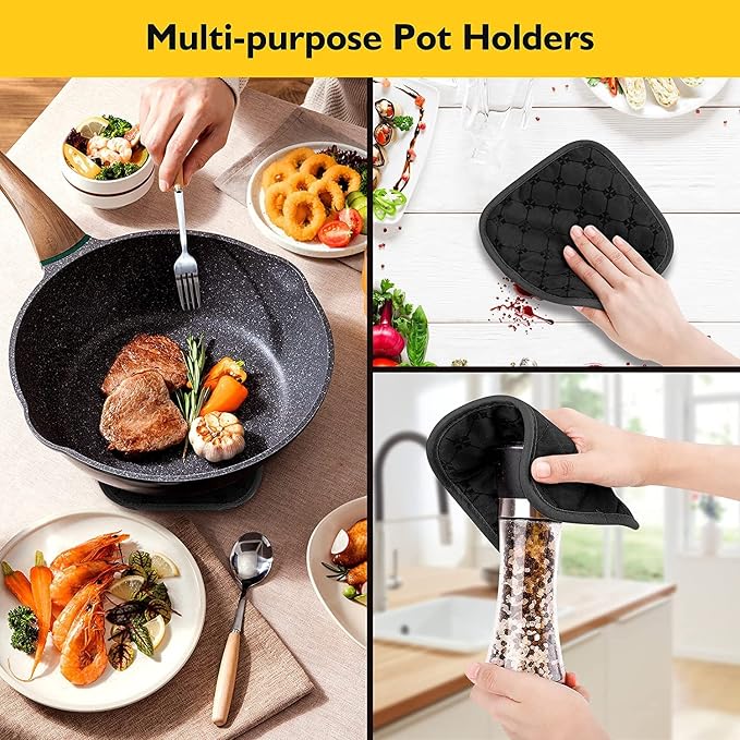 4PCS Oven Mitts and Pot Holders Sets 500°F Pot Holders - Image 8