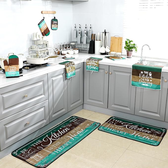 Fourluoo 10 Pcs Farmhouse Kitchen Decor and Accessories Set 4 Kitchen Towels 2 - Image 7