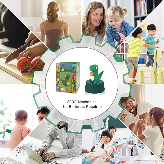 ELE DEPI 60 Minutes Mechanical Kitchen Timer, Cute Dinosaur Timer - Image 4