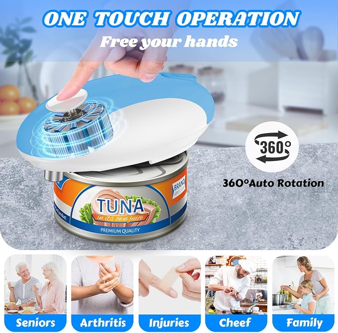 USB Rechargeable Electric Can Opener – Battery Operated, One Touch Automatic - Image 3