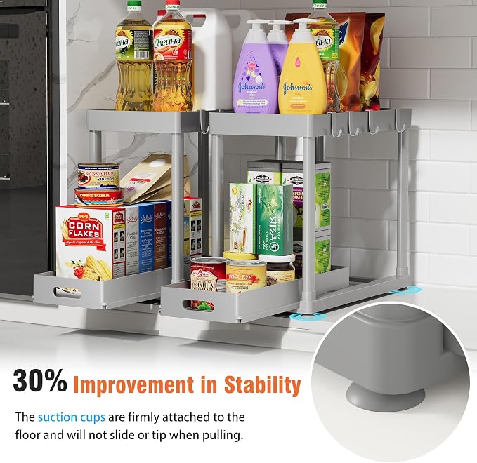 2 Pack Pull-Out Storage Organizers, Under Sink Organizer and Storage - Image 3