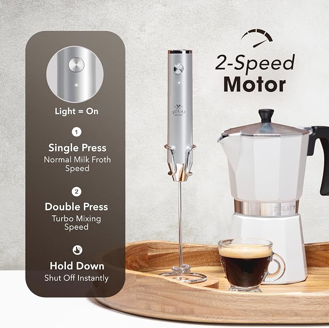 Zulay Kitchen Rechargeable Milk Frother Handheld - Image 4